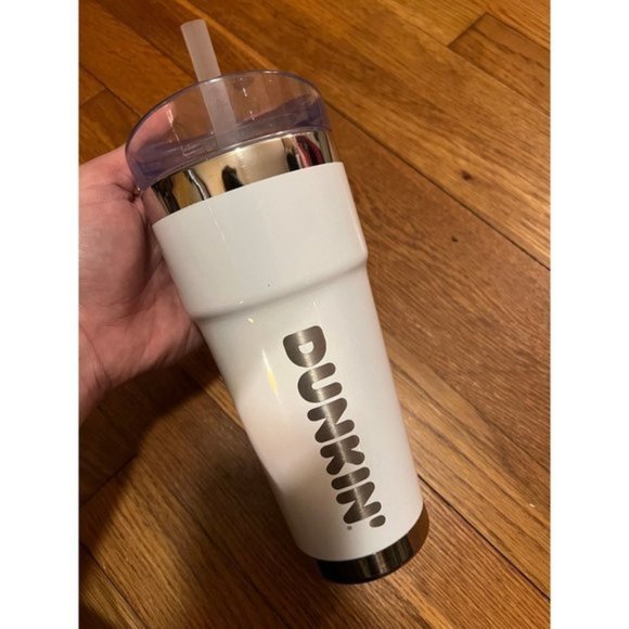 White Dunkin Donuts 24oz Travel Tumbler